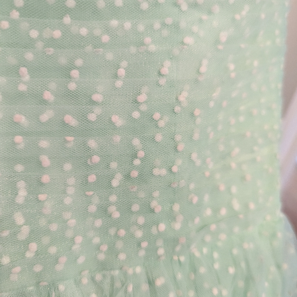 Unique Vintage Mint Green Polka Dot Dress - Picture 7 of 7